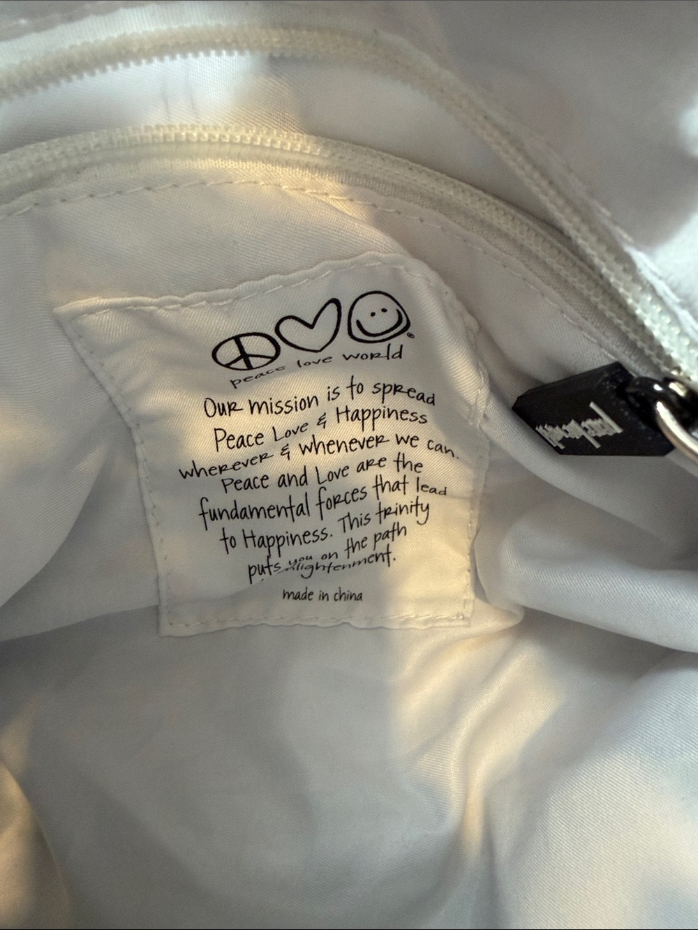 Peace Love World Navy 'I Am Peace' Shoulder Bag - Picture 6 of 7